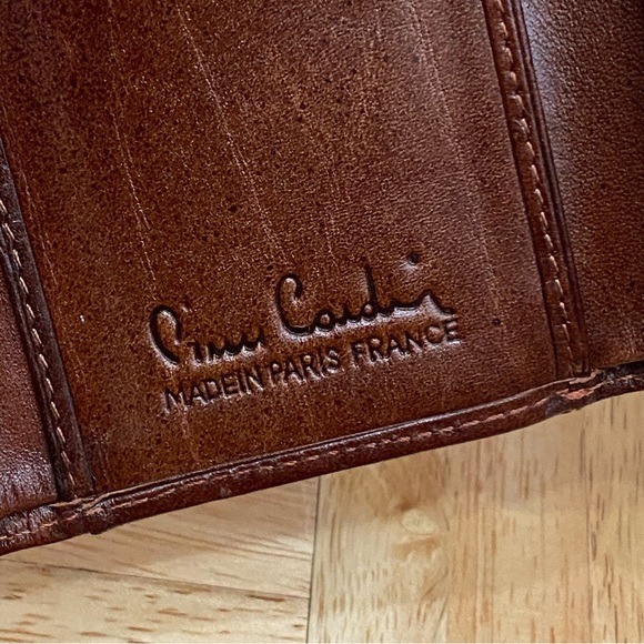 PIERRE CARDIN Paris Brown Leather Clutch Coin Purse Bifold Wallet - Picture 11 of 12